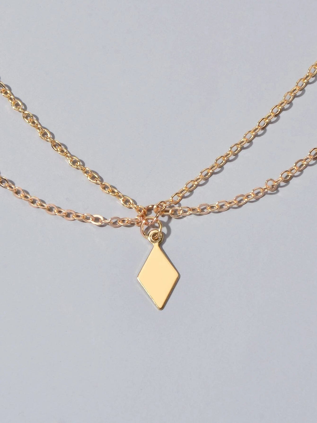 Bohemian Foot Beach Jewellery Double Layer Chain Rhombus Geometric Charm Anklet