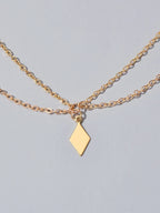 Bohemian Foot Beach Jewellery Double Layer Chain Rhombus Geometric Charm Anklet