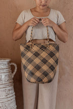 Praya Day Bag | Handwoven Borneo Rattan Circle Bag from Bali