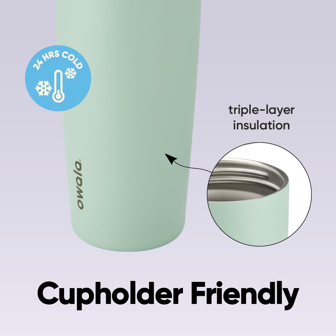 Owala FreeSip Sway Insulated Stainless Steel Water Bottle with Two-Way Spout, Built-In Straw and Bucket Handle, Made for Travel, School, and Sports, 30oz, BPA Free, Leak Proof, Putting Green