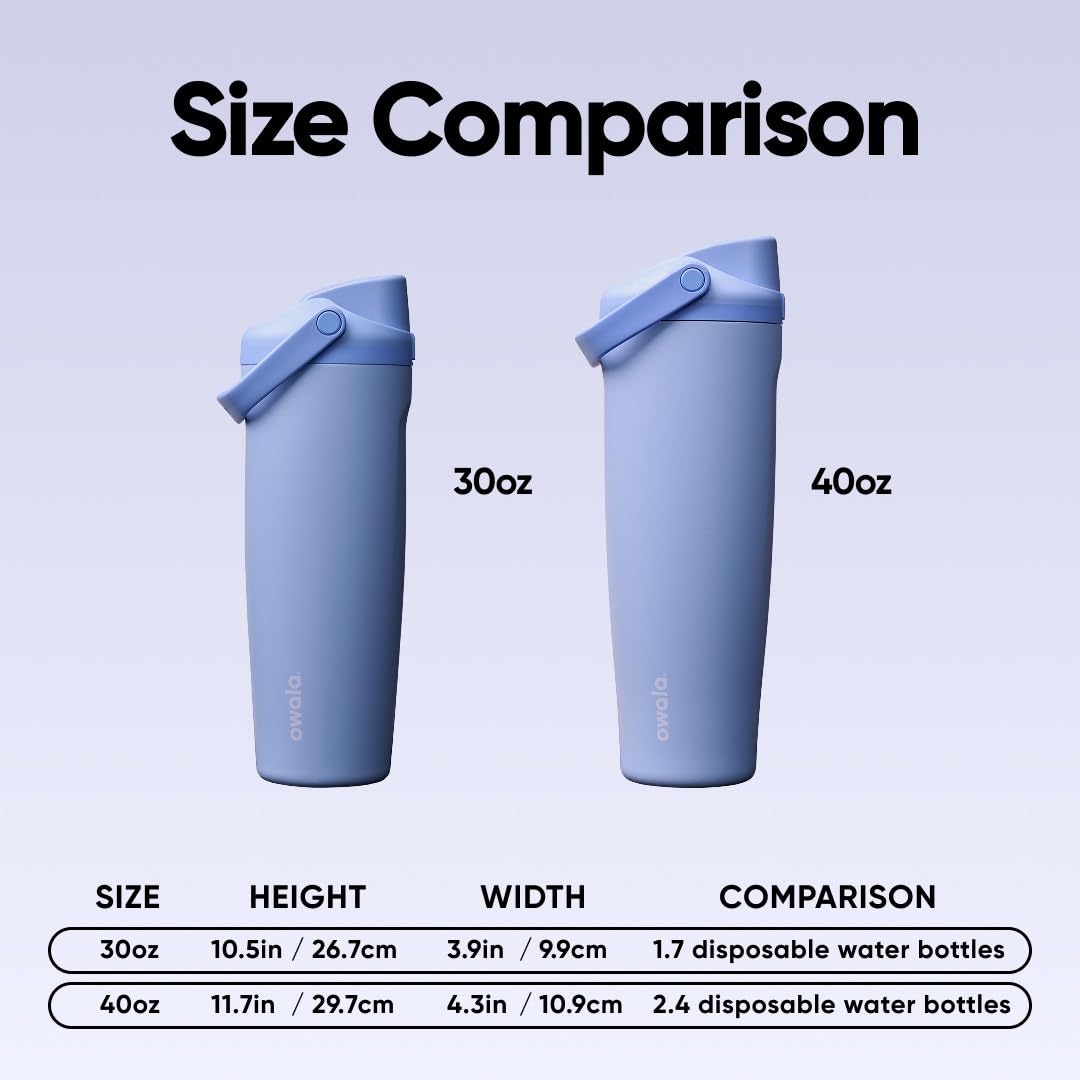 Owala FreeSip Sway Insulated Stainless Steel Water Bottle with Two-Way Spout, Built-In Straw and Bucket Handle, Made for Travel, School, and Sports, 30oz, BPA Free, Leak Proof, Putting Green