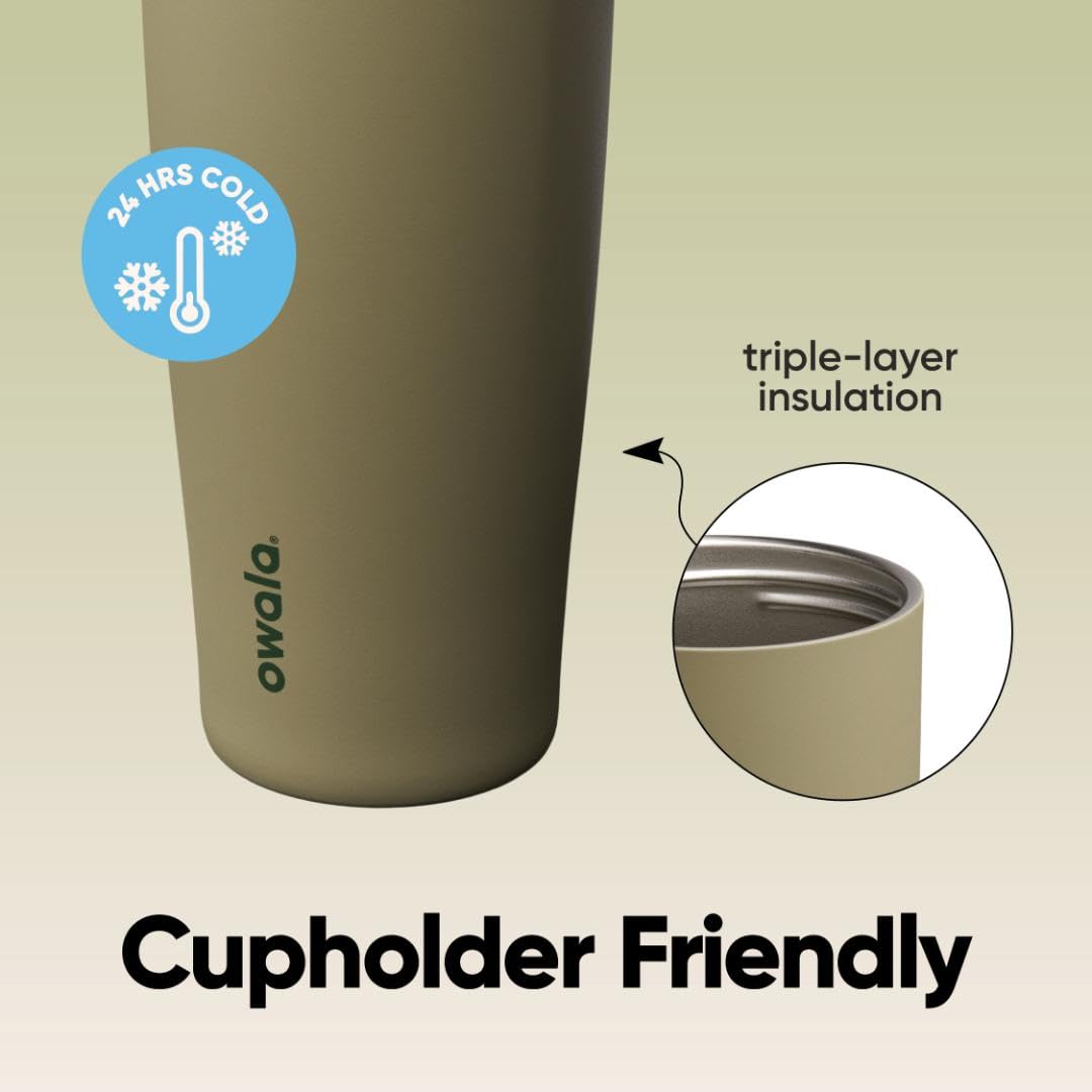 Owala FreeSip Sway Insulated Stainless Steel Water Bottle with Two-Way Spout, Built-In Straw and Bucket Handle, Made for Travel, School, and Sports, 30oz, BPA Free, Leak Proof, Putting Green