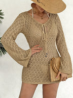 Lady Beach Dress Bikini Cover-Up Long Sleeve Sexy for Women