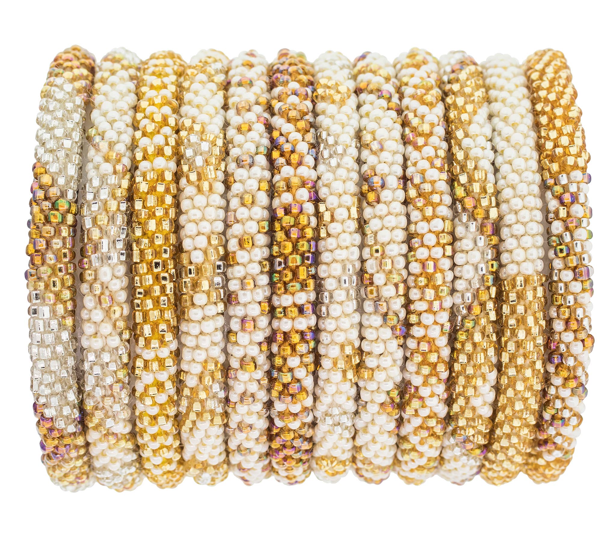 Cairo Roll-On® Bracelet | Fair Trade Gold Glass Bead Bracelet