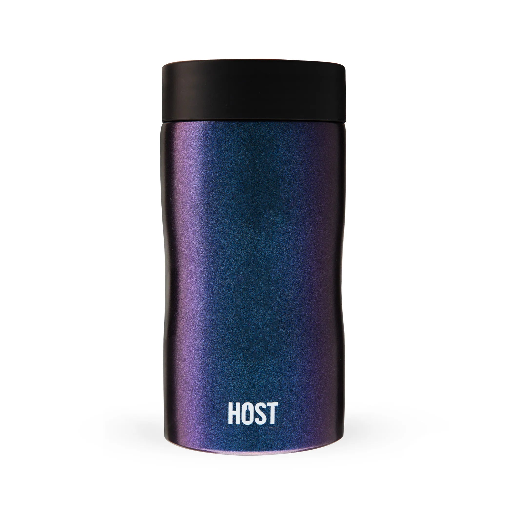 HOST Stay-Chill Slim Can Cooler – Double-Wall Stainless Steel Insulated Beverage Holder | Fits 12 oz Slim Cans | Galaxy Black