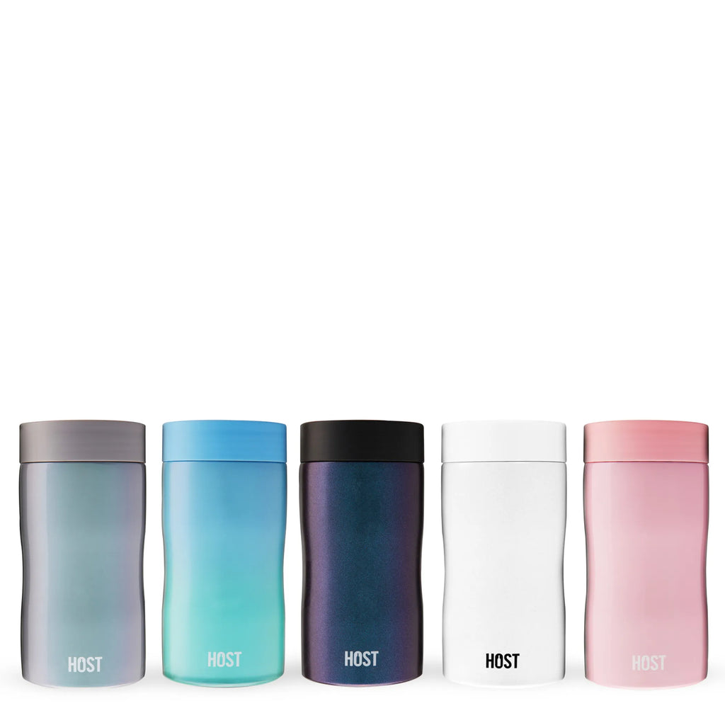 HOST Stay-Chill Slim Can Cooler – Double-Wall Stainless Steel Insulated Beverage Holder | Fits 12 oz Slim Cans | Galaxy Black