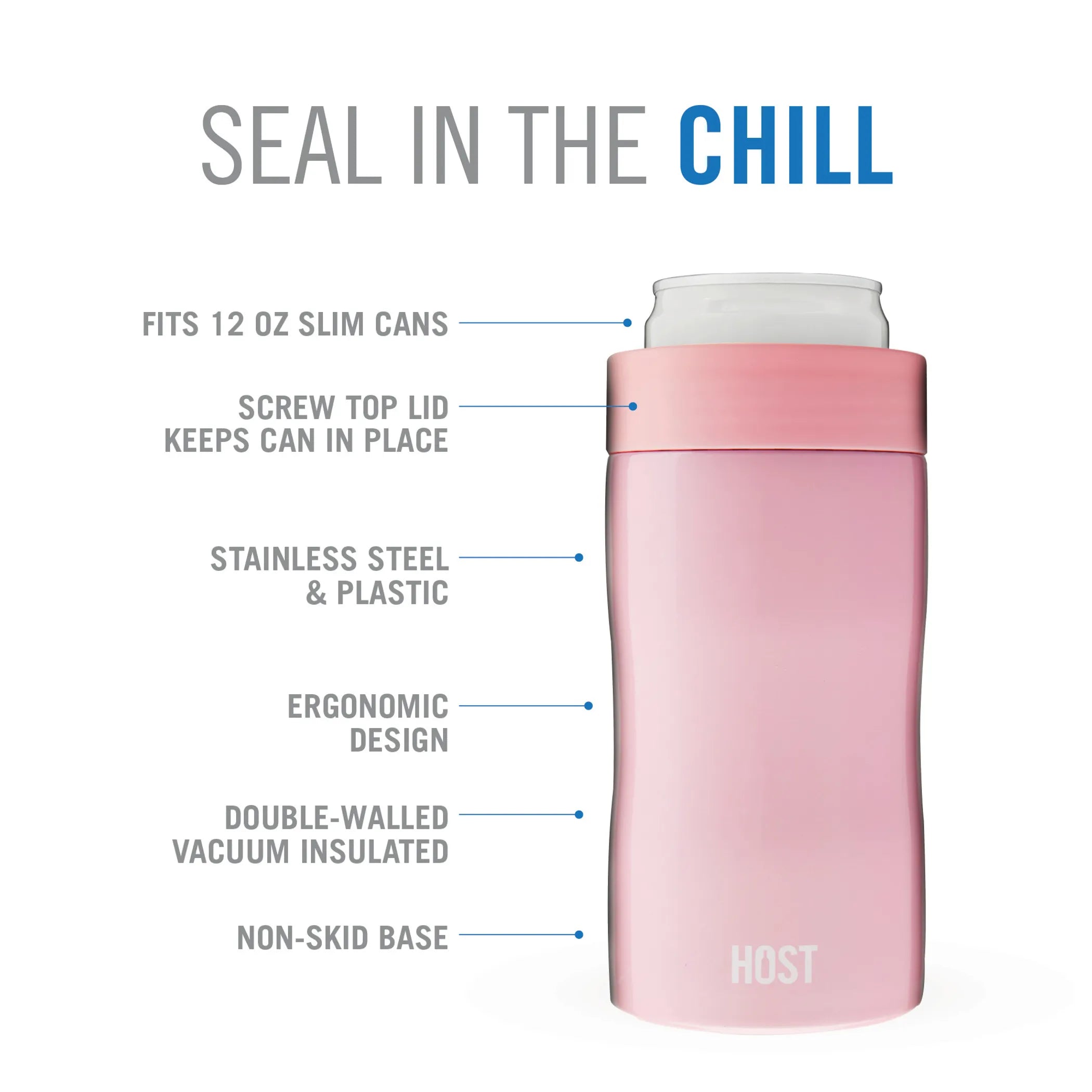 Stay-Chill Slim Can Cooler in Peony by HOST