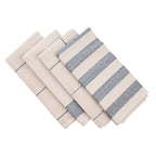 Farmhouse Kitchen Towel Set of 4 – 100% Upcycled Cotton, Natural & Denim