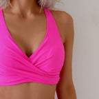 Swimsuit split body women's strapless high waist solid color bikini