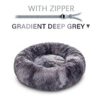 SnugglePaws Plush Donut Pet Bed | Cozy Calming Bed for Dogs & Cats