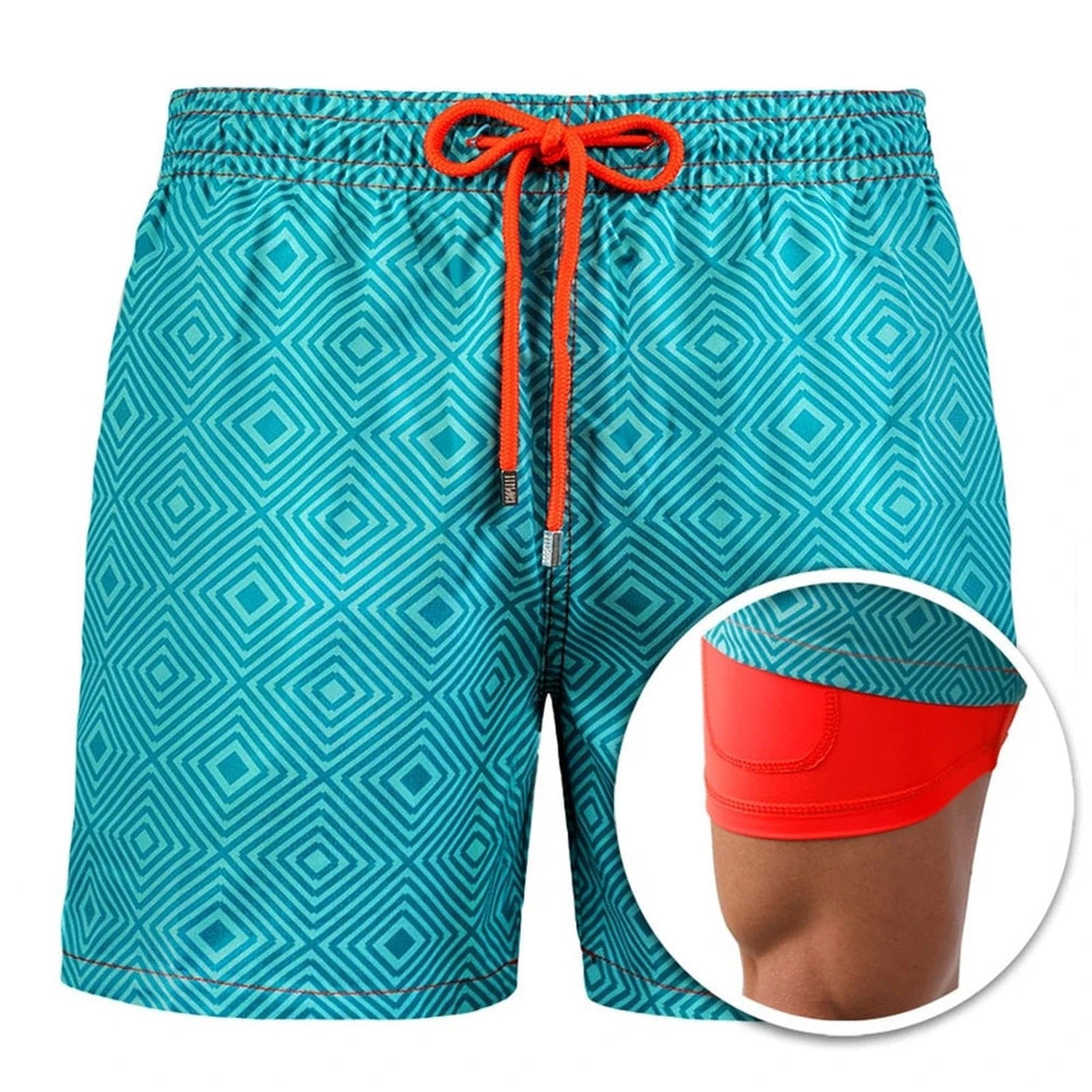2022 Summer Shorts Men's Beach Pants Sports Pants Printed Double-Layer Shorts Men's Casual Quick-Drying Floral Shorts Men