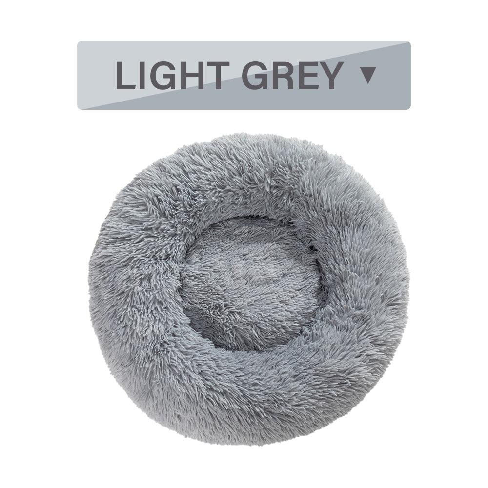 SnugglePaws Plush Donut Pet Bed | Cozy Calming Bed for Dogs & Cats