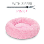 SnugglePaws Plush Donut Pet Bed | Cozy Calming Bed for Dogs & Cats