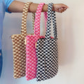 Check Yourself Zipped Tote Bag | Checkered Everyday Tote with Zipper