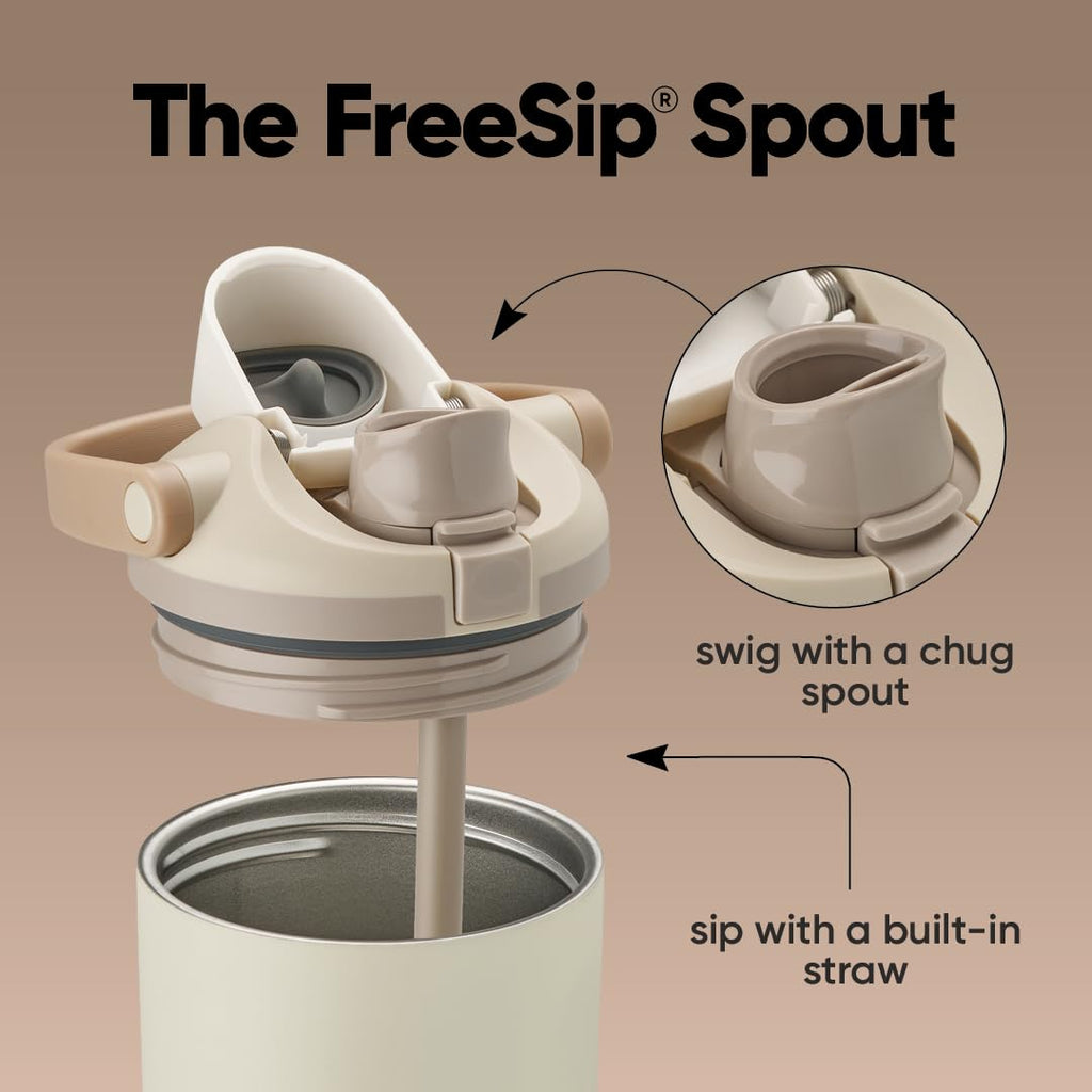 Owala FreeSip Sway Insulated Stainless Steel Water Bottle with Two-Way Spout, Built-In Straw and Bucket Handle, Made for Travel, School, and Sports, 30oz, BPA Free, Leak Proof, Putting Green