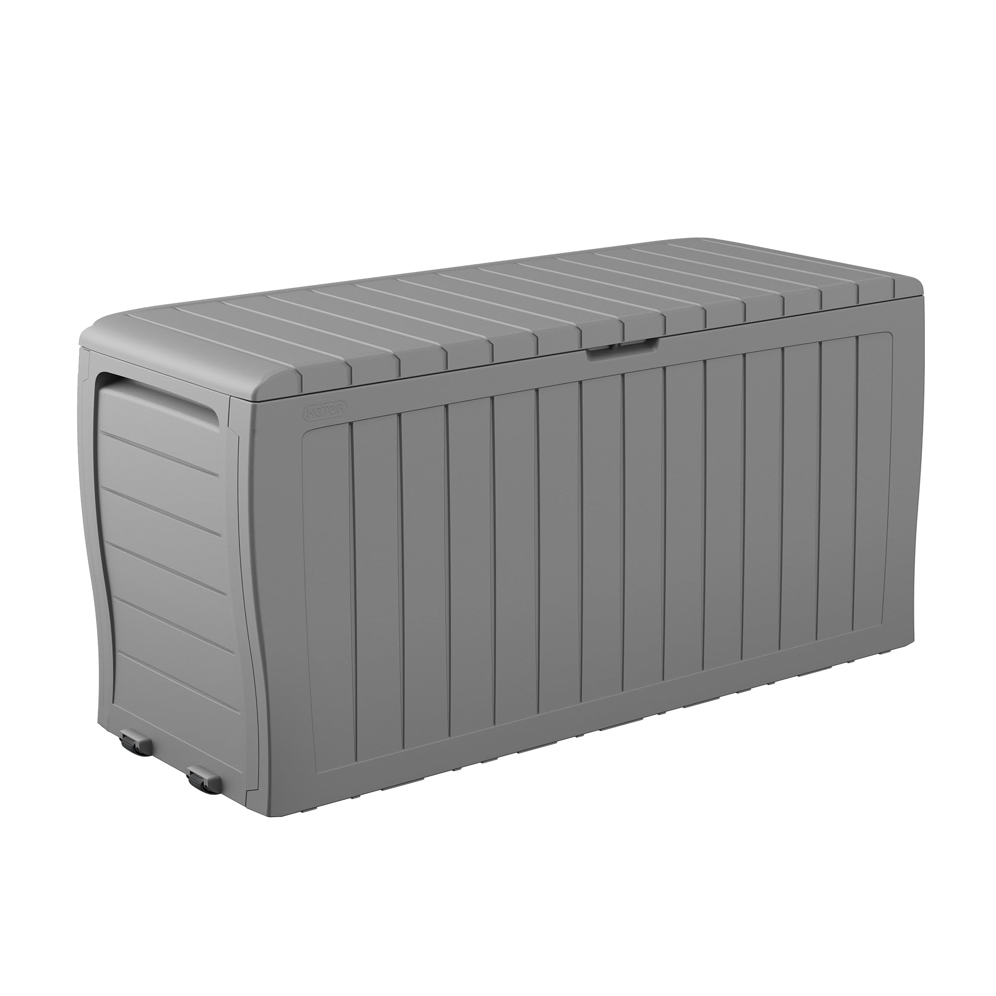 Keter Marvel Plus 71 Gallon Resin Outdoor Storage Box for Patio Furniture Cushions, Throw Pillows, Garden Tools and Pool Floats, Beige