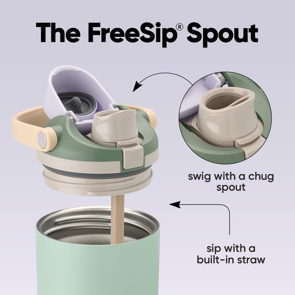 Owala FreeSip Sway Insulated Stainless Steel Water Bottle with Two-Way Spout, Built-In Straw and Bucket Handle, Made for Travel, School, and Sports, 30oz, BPA Free, Leak Proof, Putting Green