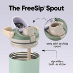 Owala FreeSip Sway Insulated Stainless Steel Water Bottle with Two-Way Spout, Built-In Straw and Bucket Handle, Made for Travel, School, and Sports, 30oz, BPA Free, Leak Proof, Putting Green