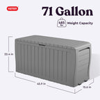 Keter Marvel Plus 71 Gallon Resin Outdoor Storage Box for Patio Furniture Cushions, Throw Pillows, Garden Tools and Pool Floats, Beige