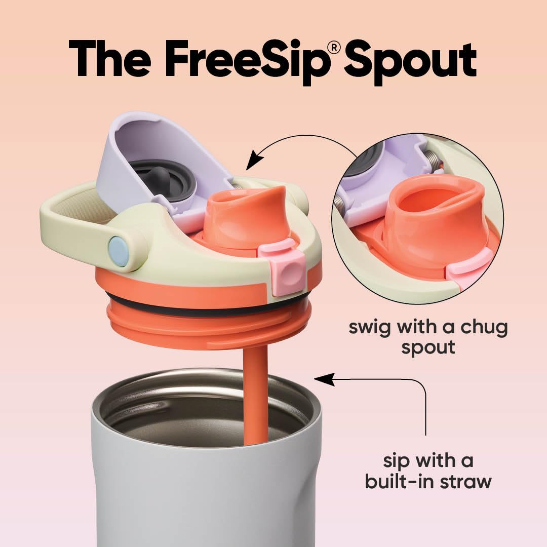 Owala FreeSip Sway Insulated Stainless Steel Water Bottle with Two-Way Spout, Built-In Straw and Bucket Handle, Made for Travel, School, and Sports, 30oz, BPA Free, Leak Proof, Putting Green