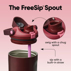 Owala FreeSip Sway Insulated Stainless Steel Water Bottle with Two-Way Spout, Built-In Straw and Bucket Handle, Made for Travel, School, and Sports, 30oz, BPA Free, Leak Proof, Putting Green
