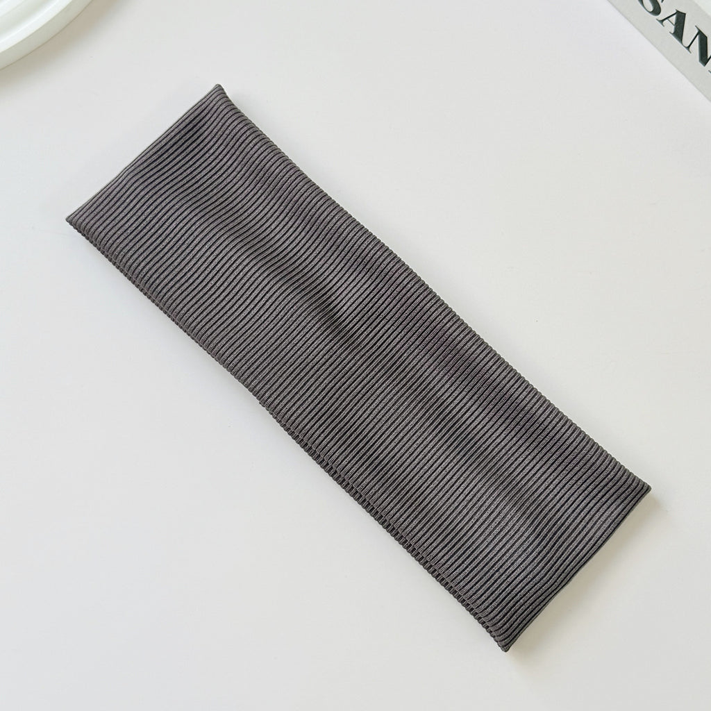 Cotton Elastic Headband Wide Sweat-Absorbent Band, Solid Color, Multi-Functional Headwear