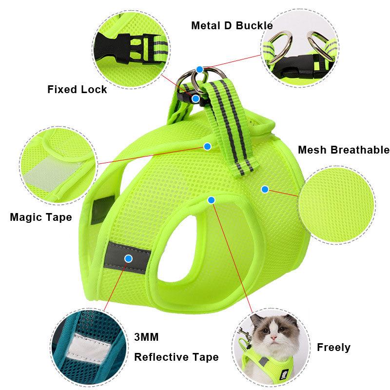 Cat Adventure Harness | Breathable Mesh, Escape-Proof – XS/S/M/L