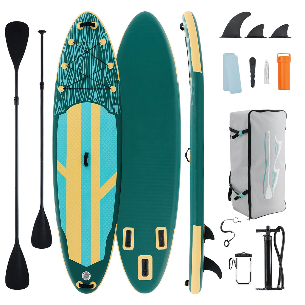 Sweetcrispy Inflatable Stand Up Paddle Board | Wide Stable Design | All Skill Levels | Full Accessories