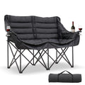 DoCred Double Camping Loveseat Chair | 2-Person | 660 lb Capacity | Cup Holders & Side Pockets