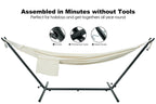 GAFETE Double Hammock with Stand | 2-Person | 600 lb Capacity | Indoor & Outdoor