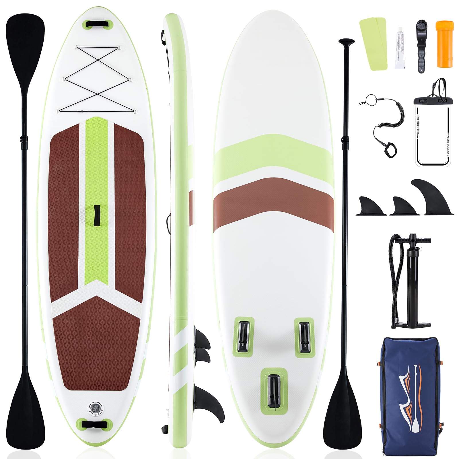 Sweetcrispy Inflatable Stand Up Paddle Board | Wide Stable Design | All Skill Levels | Full Accessories