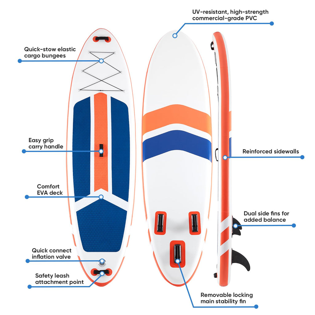 Sweetcrispy Inflatable Stand Up Paddle Board | Wide Stable Design | All Skill Levels | Full Accessories