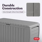 Keter Marvel Plus 71 Gallon Resin Outdoor Storage Box for Patio Furniture Cushions, Throw Pillows, Garden Tools and Pool Floats, Beige