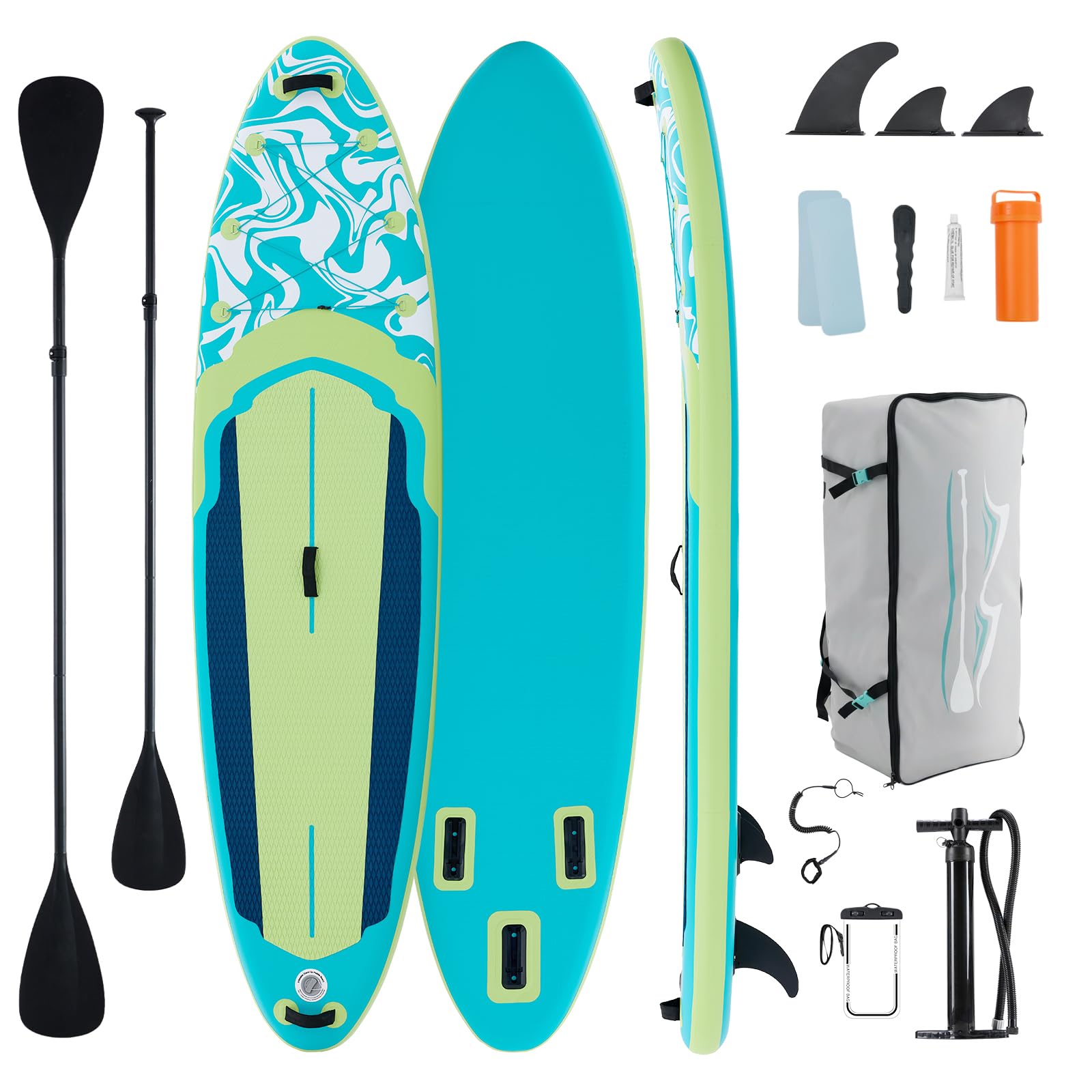 Sweetcrispy Inflatable Stand Up Paddle Board | Wide Stable Design | All Skill Levels | Full Accessories