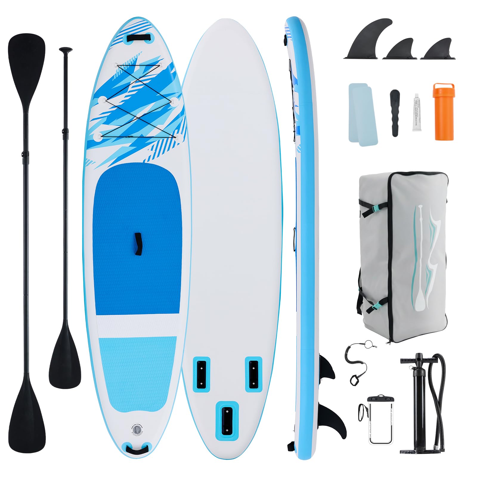 Sweetcrispy Inflatable Stand Up Paddle Board | Wide Stable Design | All Skill Levels | Full Accessories