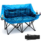 DoCred Double Camping Loveseat Chair | 2-Person | 660 lb Capacity | Cup Holders & Side Pockets