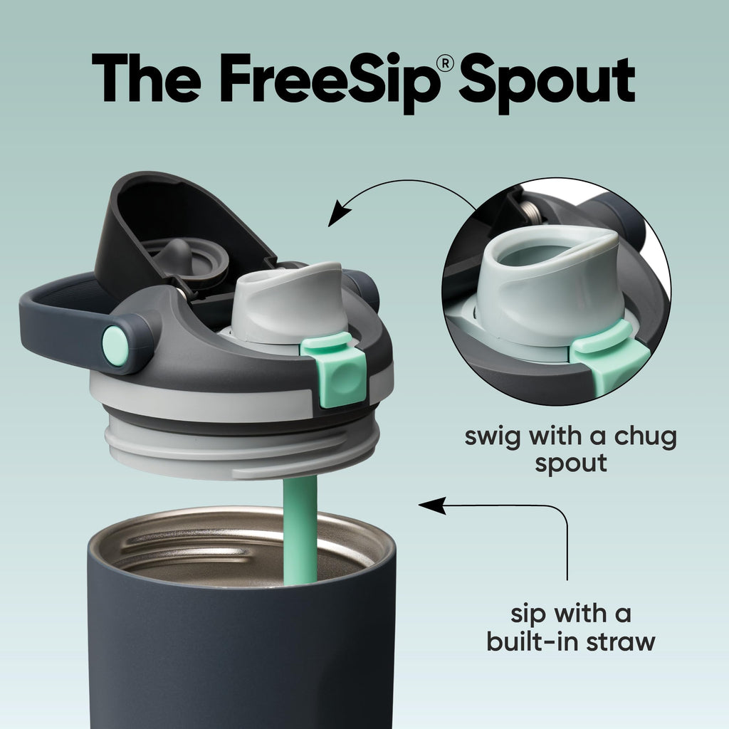 Owala FreeSip Sway Insulated Stainless Steel Water Bottle with Two-Way Spout, Built-In Straw and Bucket Handle, Made for Travel, School, and Sports, 30oz, BPA Free, Leak Proof, Putting Green