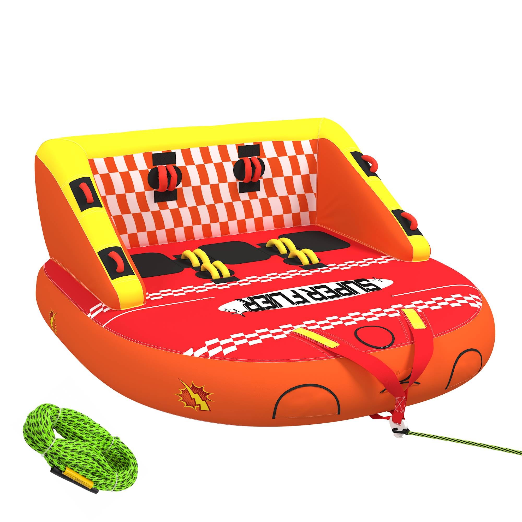 Towable Tubes for Boating | 1-3 Rider | Cockpit Style with Rope Included | Lake & River