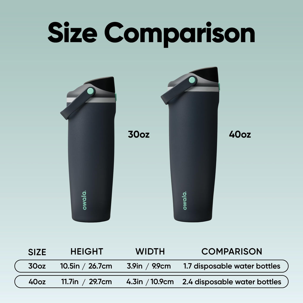 Owala FreeSip Sway Insulated Stainless Steel Water Bottle with Two-Way Spout, Built-In Straw and Bucket Handle, Made for Travel, School, and Sports, 30oz, BPA Free, Leak Proof, Putting Green
