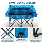 DoCred Double Camping Loveseat Chair | 2-Person | 660 lb Capacity | Cup Holders & Side Pockets
