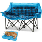 DoCred Double Camping Loveseat Chair | 2-Person | 660 lb Capacity | Cup Holders & Side Pockets