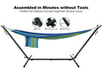 GAFETE Double Hammock with Stand | 2-Person | 600 lb Capacity | Indoor & Outdoor