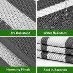 RURALITY Outdoor Rugs 8'x10' Waterproof for Patios Clearance,Plastic Straw Mats for RV, Camping,Backyard,Porch,Deck,Balcony,Reversible,Geometric