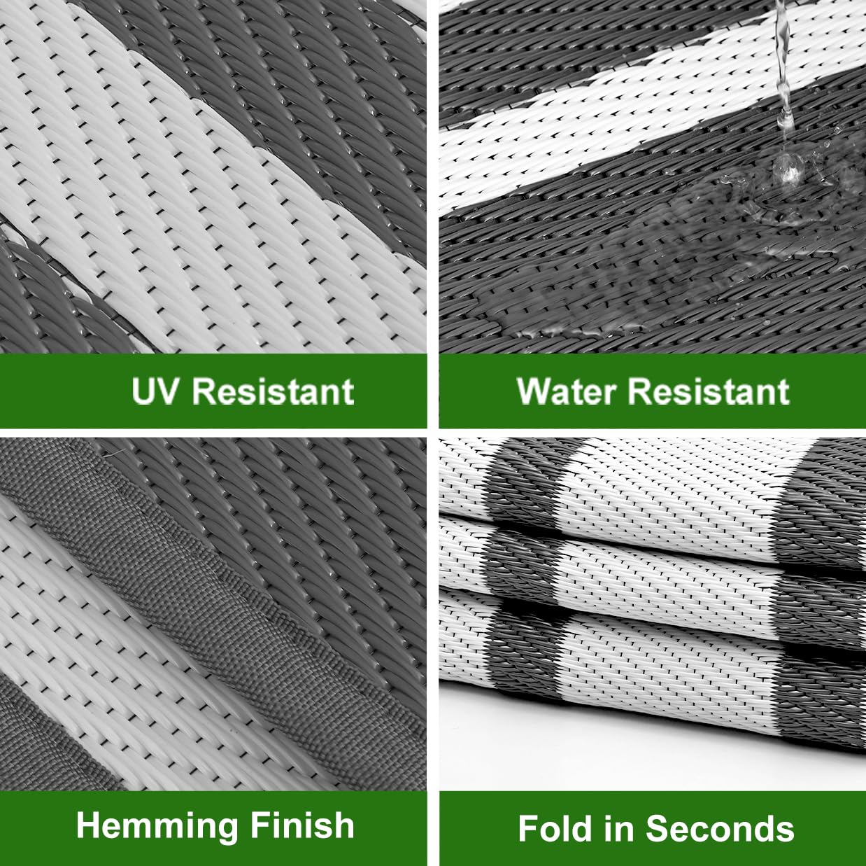 RURALITY Outdoor Rugs 8'x10' Waterproof for Patios Clearance,Plastic Straw Mats for RV, Camping,Backyard,Porch,Deck,Balcony,Reversible,Geometric
