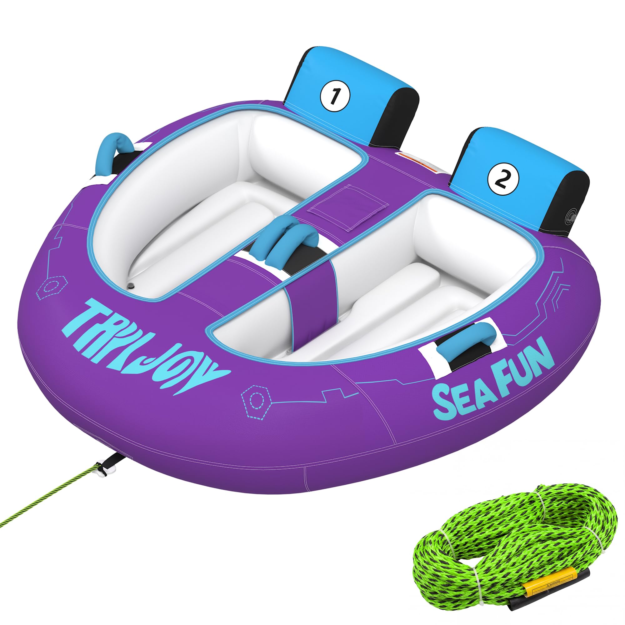 Towable Tubes for Boating | 1-3 Rider | Cockpit Style with Rope Included | Lake & River