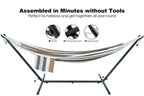 GAFETE Double Hammock with Stand | 2-Person | 600 lb Capacity | Indoor & Outdoor