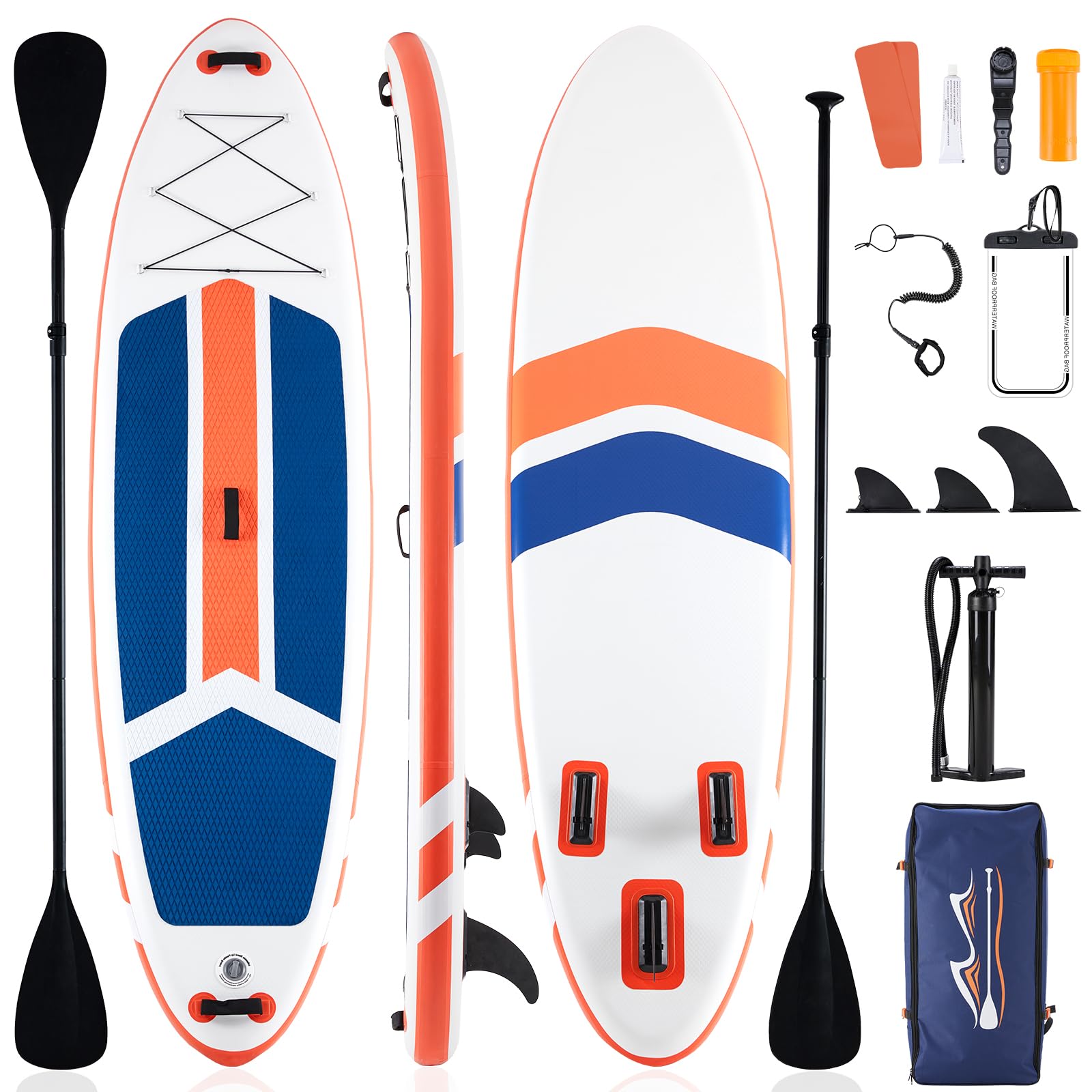 Sweetcrispy Inflatable Stand Up Paddle Board | Wide Stable Design | All Skill Levels | Full Accessories