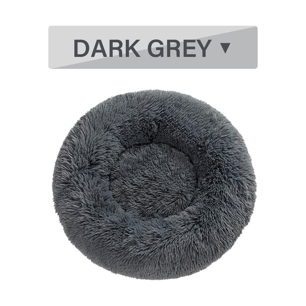 SnugglePaws Plush Donut Pet Bed | Cozy Calming Bed for Dogs & Cats