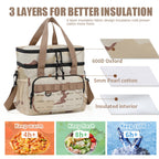 Outdoor Double-Layer Cooler Bag with Camouflage Design, Large Capacity Shoulder Tote for Picnics and Food Delivery