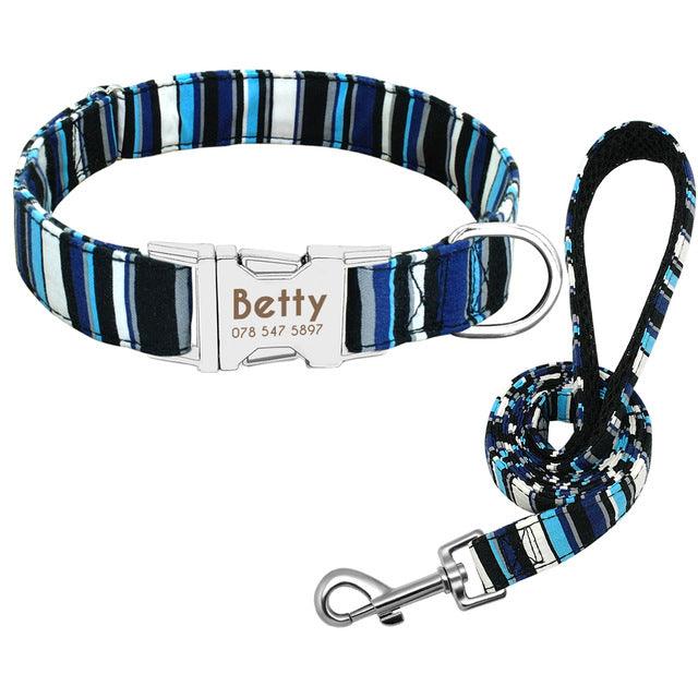 Personalized Dog Collar with Engraved Name | Collar & Leash Sets